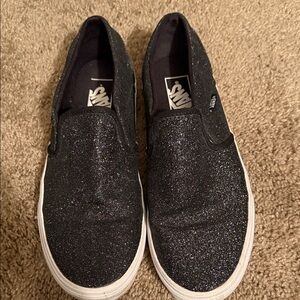Vans Sparkling Black Slip-On Sneakers